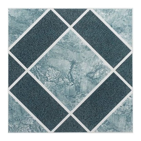 Achim Importing Achim Nexus Self Adhesive Vinyl Floor Tile 12in x 12in, Light/Dark Blue Diamond Pattern, 20 Pack FTVGM30320